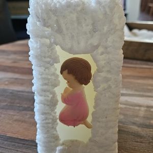 Vintage Candle Boy Praying Girl Praying - Never Burned